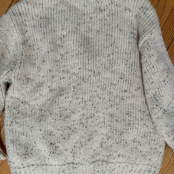 Zara Oversized Chunky Knit Cardigan Sweater Beige Speckled Button Front M-L. - Picture 7 of 7